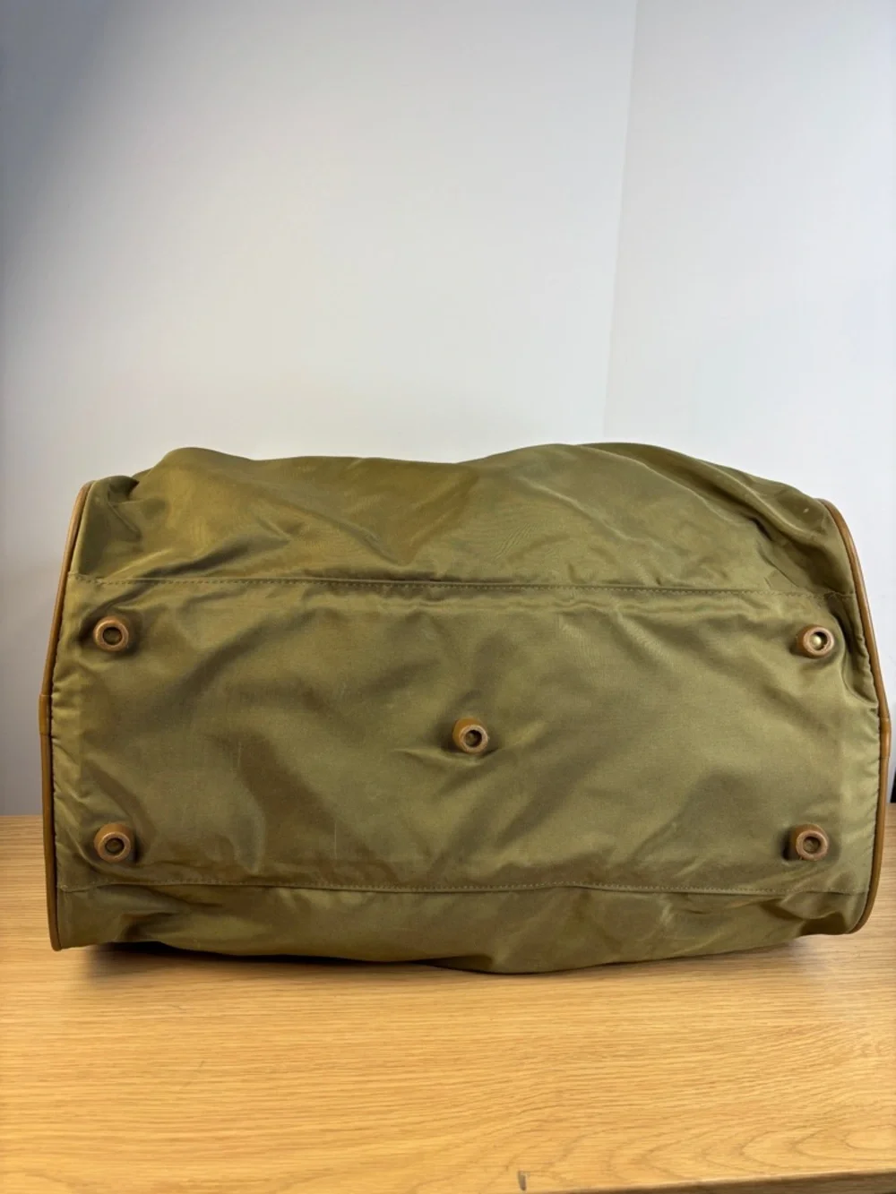 Vintage Hartmann Weekender Duffle Durable Olive Green Ballistic Nylon w/Leather